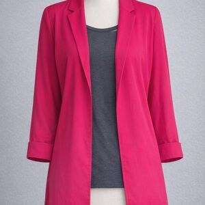 SHEIN Fuchsia Open-Front Longline Blazer – Size M (US 6)
